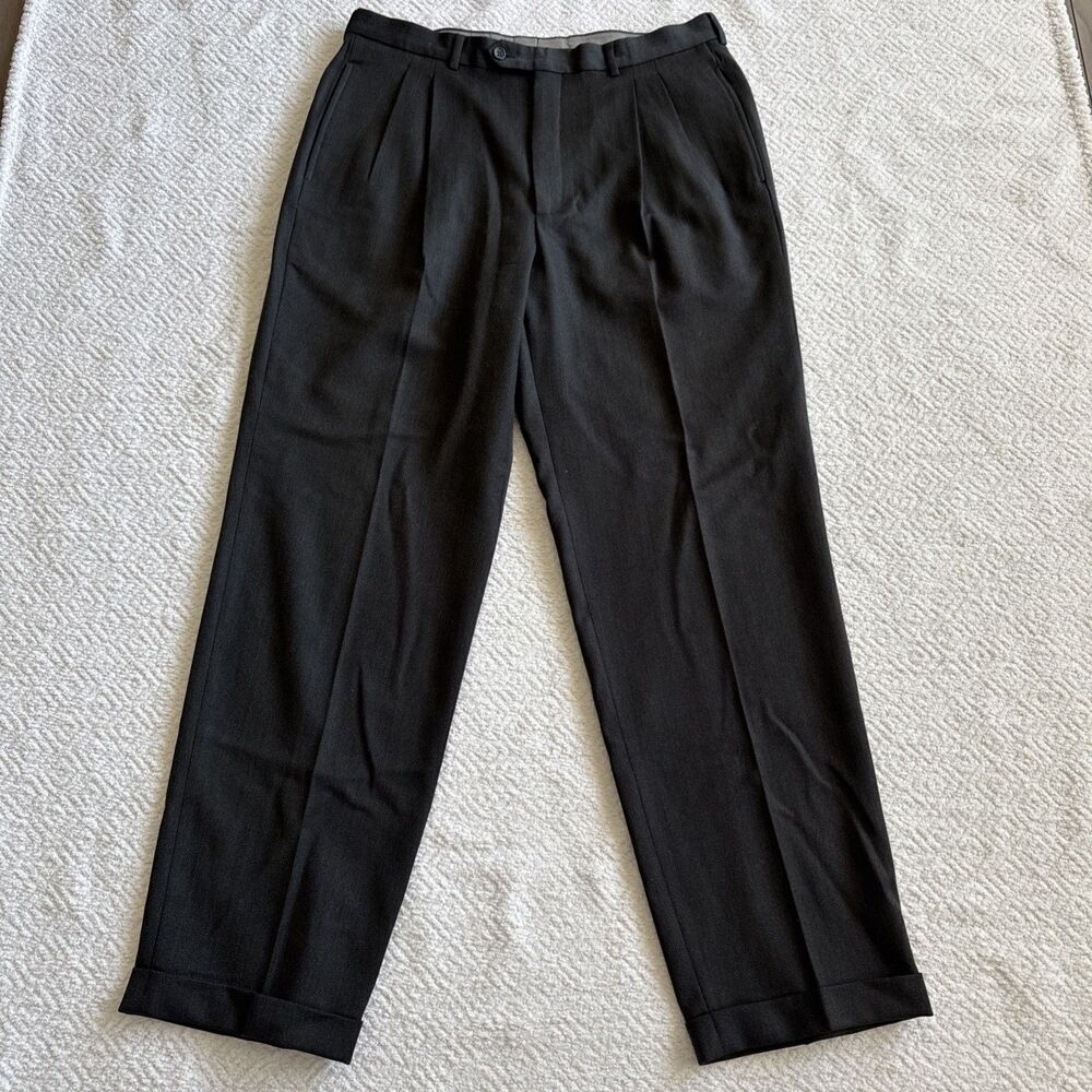 Fenzia 100% Wool Dress Pants Men's 36x37.5 Grey